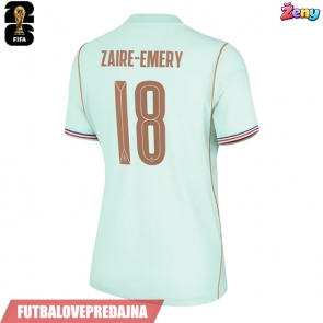 Lacne Ženy Futbalové dres Francúzsko Warren Zaire-Emery #18 MS 2026 Krátky Rukáv - Preč